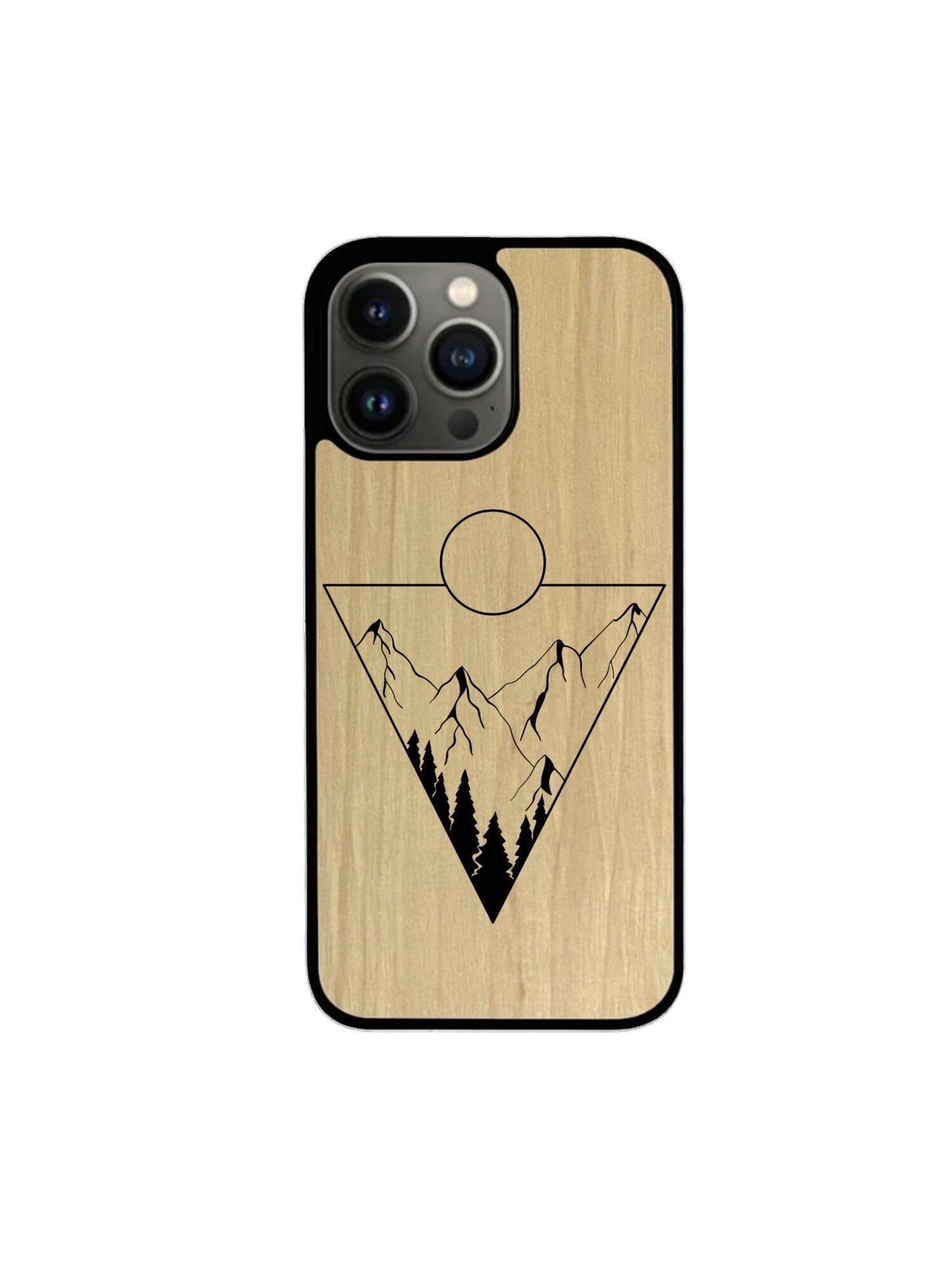 Coque Iphone - Paysage gravure triangle