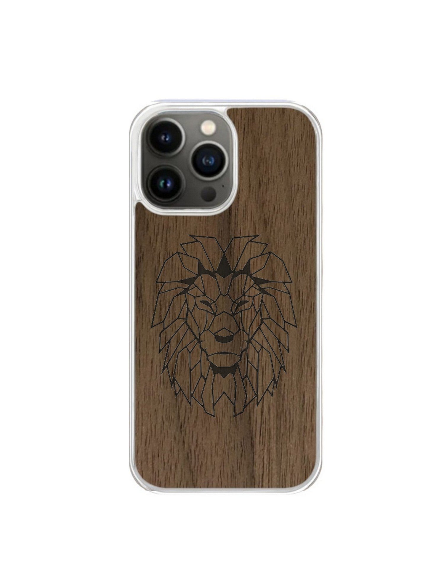 Coque Iphone transparente - Lion gravure